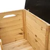 Close-up view of the interior of a wooden storage box, showing the slatted wood construction and a corner joint. Anteprima dell’immagine prodotto