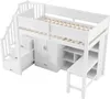Hochbett 90x200 cm mit Schreibtisch, Kleiderschrank, Regal, Produktbild-Vorschau 8