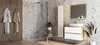 A modern bathroom with a vanity, sink, mirror, shower, and decorative elements. Náhled obrázku produktu