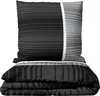 Mikrofaser Bettwäsche 155x220cm 2-teilig Set Schwarz Grau Produktbild-Vorschau 1