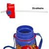Kinder Trinkflasche Spiderman 600ml Blau Tragegurt Alu Produktbild-Vorschau 6