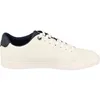 A side view of a white sneaker with navy accents. Podgląd zdjęcia produktu
