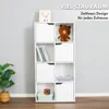 Libreria, scaffale verticale in MDF bianco con 8 scomparti Anteprima dell’immagine prodotto 4