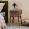 Comodino decorazione legno 1 cassetto, Noce Anteprima dell’immagine prodotto 4