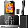 A Maxcom MM720 senior phone is shown in its charging dock, with a close-up view of the phone and its keypad. Náhľad obrázku produktu
