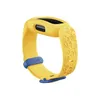 A yellow Fitbit Ace 3 kids' fitness tracker with blue accents and Minions-themed graphics on the band, shown against a white background. Produktbild-Vorschau