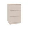 A beige three-drawer chest of drawers on a white background. Produktbild-Vorschau