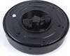 The underside of a black cleaning robot. Podgląd zdjęcia produktu