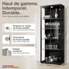 K-Möbel Vitrine en verre debout en noir (176x67x33 cm) avec Voir les images du produit 2