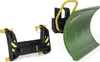 A green snow plow blade and a black and yellow attachment are shown against a white background. Produktbild-Vorschau