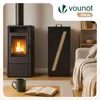 VOUNOT® Metall Pelletbehälter mit Sichtfenster 36x36x76 Produktbild-Vorschau 2