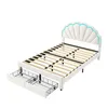 CDGlobal Polsterbett 140x200cm mit Steckdosen, Jugendbett Produktbild-Vorschau 6