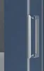 A close-up of a shower door handle on a blue shower door. Produktbild-Vorschau
