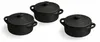 3er Set Mini Kasserolle Cocotte Porzellan Schwarz je 75ml Produktbild-Vorschau 1