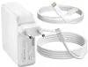 A white power adapter and two white charging cables are displayed against a white background. Podgląd zdjęcia produktu