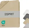 A folded beige fitted sheet with the brand name 'ESPRIT' printed on a band around it. Several other fitted sheets in different colors are visible on the right side of the image. Produktbild-Vorschau