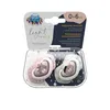 A product package containing two pacifiers with animal designs. Produktbild-Vorschau
