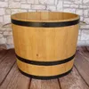 Pot de fleurs en bois fabriqué à partir d'un demi-tonneau Voir les images du produit 6