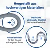 Diagrams and text highlighting the features of a flexible hose. Produktbild-Vorschau