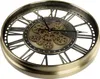 A close-up, angled view of a decorative wall clock with visible gears. Produktbild-Vorschau