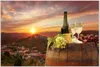 Wallario Wandbild Wein Romantik - Weißwein mit Käse auf Produktbild-Vorschau 1