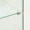 A close-up view of a glass shelf supported by a metal bracket. Produktbild-Vorschau