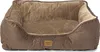 A brown dog bed is shown from a front-facing diagonal angle. Produktbild-Vorschau