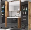 A modern bathroom vanity set with cabinets, a mirror, and a sink. Náhľad obrázku produktu