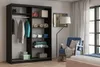 Kleiderschrank DART mit Lamellen und Spiegel 160 cm Produktbild-Vorschau 3