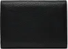 A close-up, full-frame shot of the back of a black leather wallet. Produktbild-Vorschau