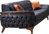 Schwarz Chesterfield Couch Moderner 3-Sitzer Luxus Sitz Produktbild-Vorschau 1