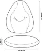 Diagrams showing the dimensions of a beanbag chair. Anteprima dell’immagine prodotto