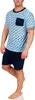 Herren Pyjama Set Short + Shirt Sommer, Blau M Produktbild-Vorschau 3