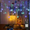94 LED Flocon de neige Rideau lumineux étanche Noël Jardin Voir les images du produit 1
