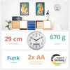 Orologio da parete con radio, bianco, 29 cm, con display Anteprima dell’immagine prodotto 4
