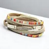 Boho-Armband für Damen in Khaki mit Federanhänger und Produktbild-Vorschau 2