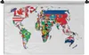 MuchoWow® Wandteppich Wandbehang Weltkarte - Flaggen - Produktbild-Vorschau 1
