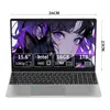A laptop with a stylized anime image on its screen, displaying specifications. Produktbild-Vorschau