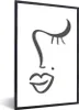 MuchoWow® Gerahmtes Poster Frau - Gesicht - Minimalismus Produktbild-Vorschau 1