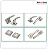 A collage of four images showcasing different styles of door handles and escutcheons. Anteprima dell’immagine prodotto