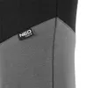 A close-up view of a black and gray garment, likely sweatpants or a similar item of clothing, with a brand tag visible. Podgląd zdjęcia produktu