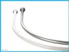 Two curved shower curtain rods, one white and one silver, are shown against a white background. Produktbild-Vorschau