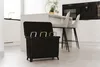 A black trash bin with three compartments is shown in a modern kitchen setting. Náhľad obrázku produktu
