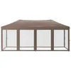 vidaXL Partyzelt Faltbar mit Seitenwänden Taupe 3x6 m -  Produktbild-Vorschau 4