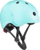 A light blue helmet with black straps against a white background. Voir les images du produit
