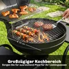 Outsunny Holzkohlegrill BBQ Smoker mit Seitentischen Deckel Produktbild-Vorschau 4