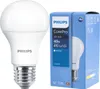 A Philips LED light bulb and its packaging are shown against a white background. Produktbild-Vorschau