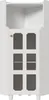 A white corner cabinet with glass doors and a gold knob. Produktbild-Vorschau