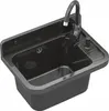 A black sink with a faucet and soap dispenser, shown from a slightly elevated angle against a white background. Produktbild-Vorschau