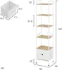 WOLTU Standregal, mit 5 Ablagen, 1 Schublade, Metallrahmen, Produktbild-Vorschau 7